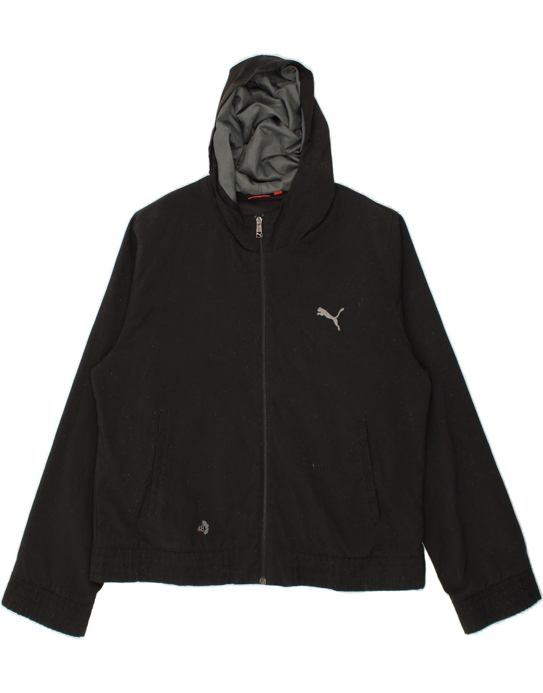 PUMA Mens Hooded Windbreaker Jacket UK 40 Large Black Vintage Puma and Second-Hand Puma from Messina Hembry 