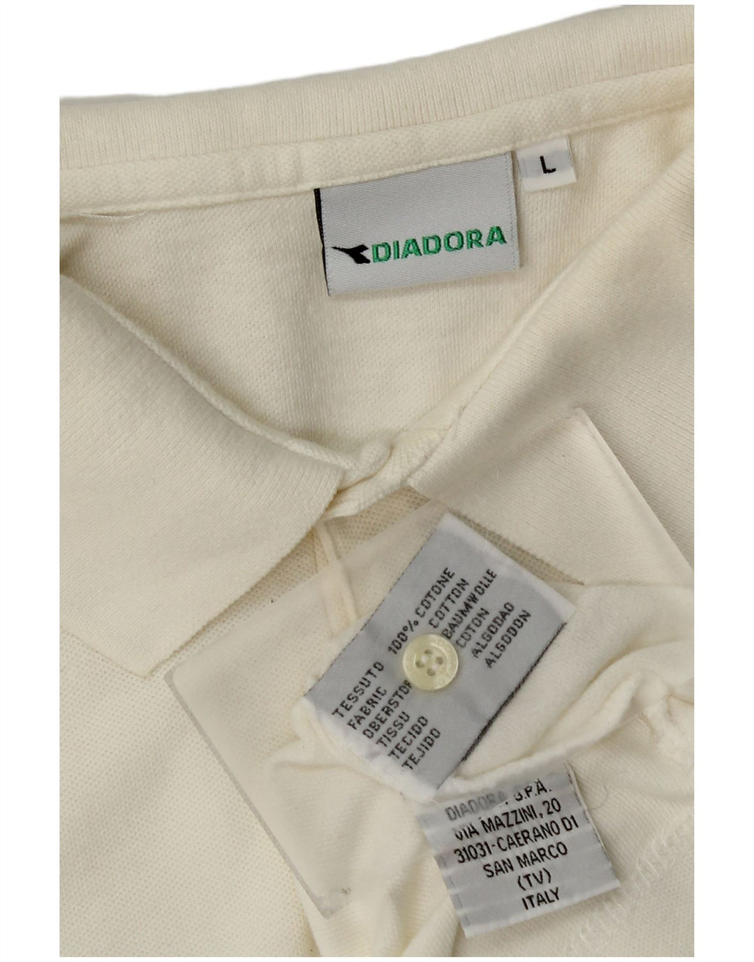 Diadora herre poloskjorte stor råhvid bomuld