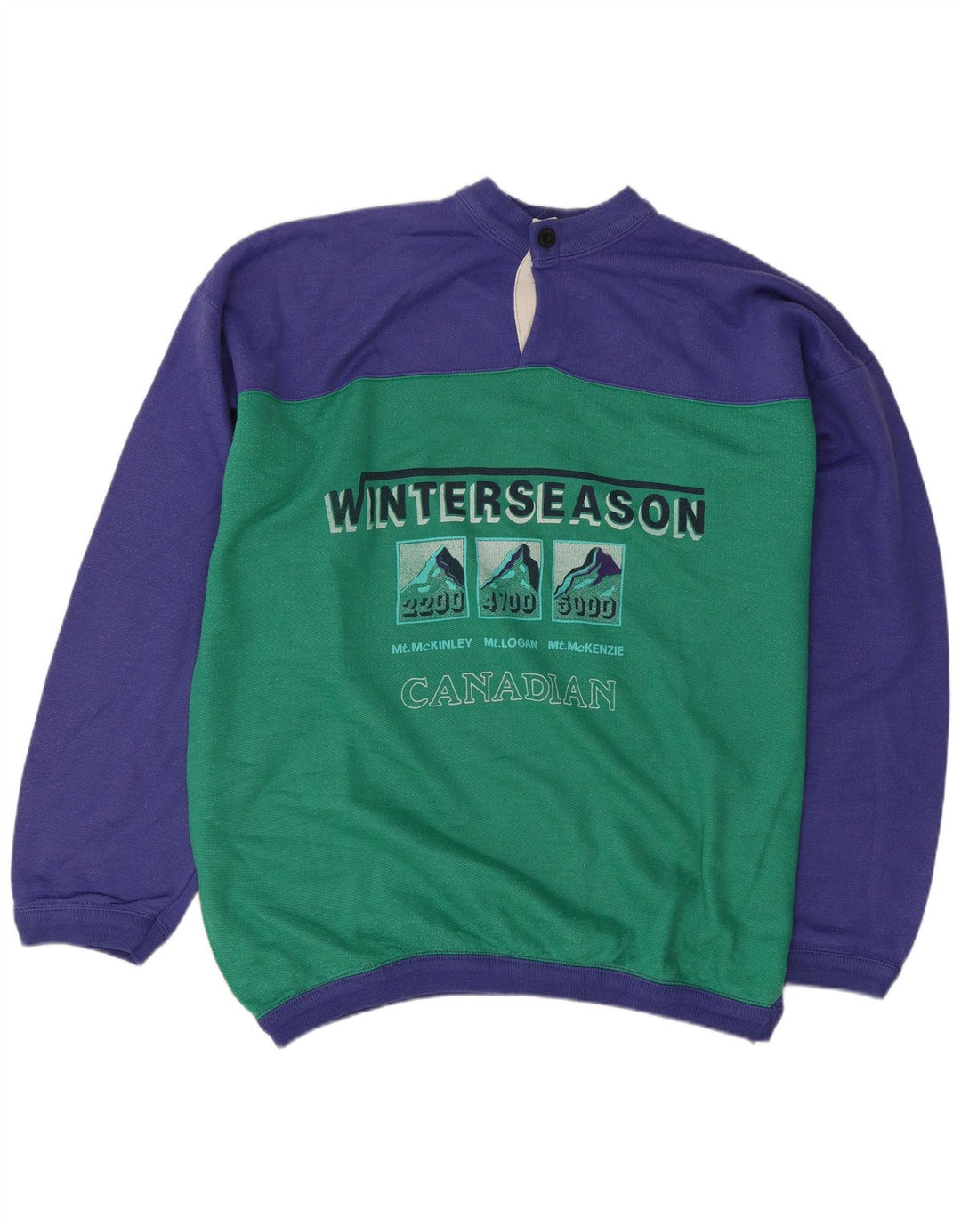 Samar Herre Grafisk Sweatshirt Jumper XL Lilla Colourblock Bomuld