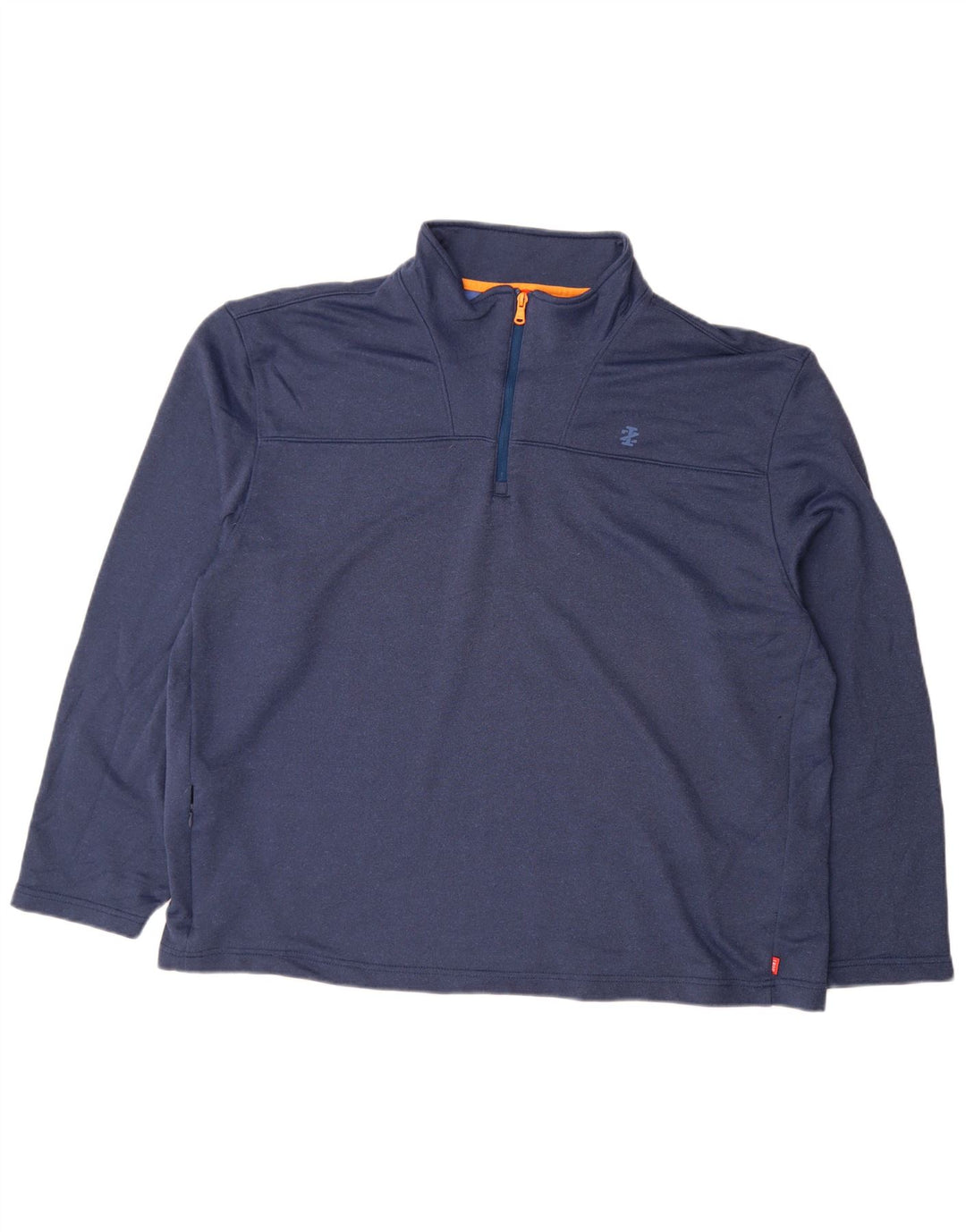 Izod Herre Zip Neck Sweatshirt Jumper 2XL Navy Blue Polyester