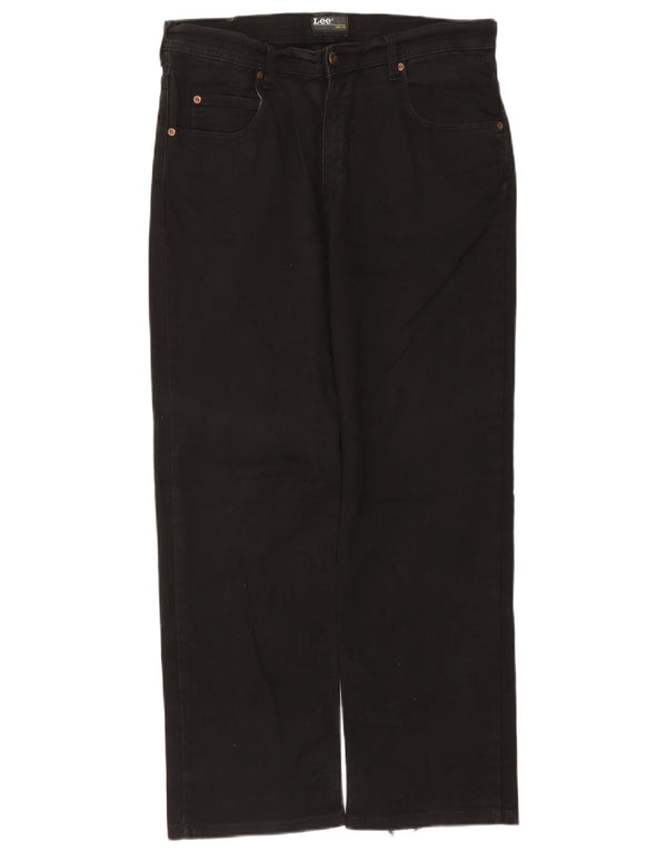 Lee Mens Brooklyn Straight Jeans W34 L29 Sort Bomuld