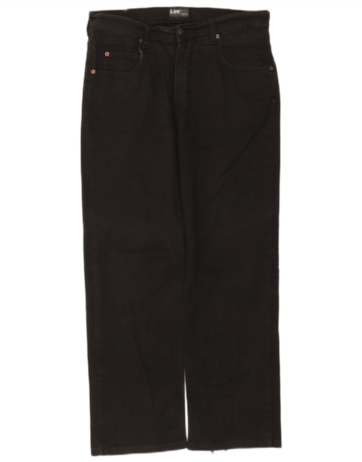 Lee Mens Brooklyn Straight Jeans W34 L29 Sort Bomuld