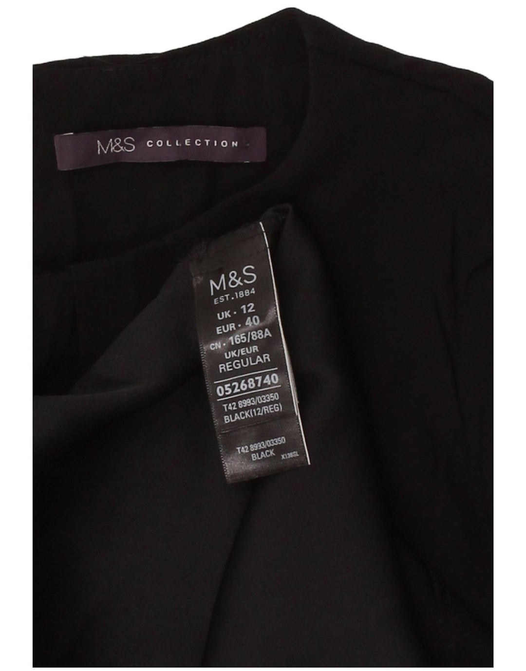 MARKS & SPENCER Womens Shift Dress UK 12 Medium  Black Polyester