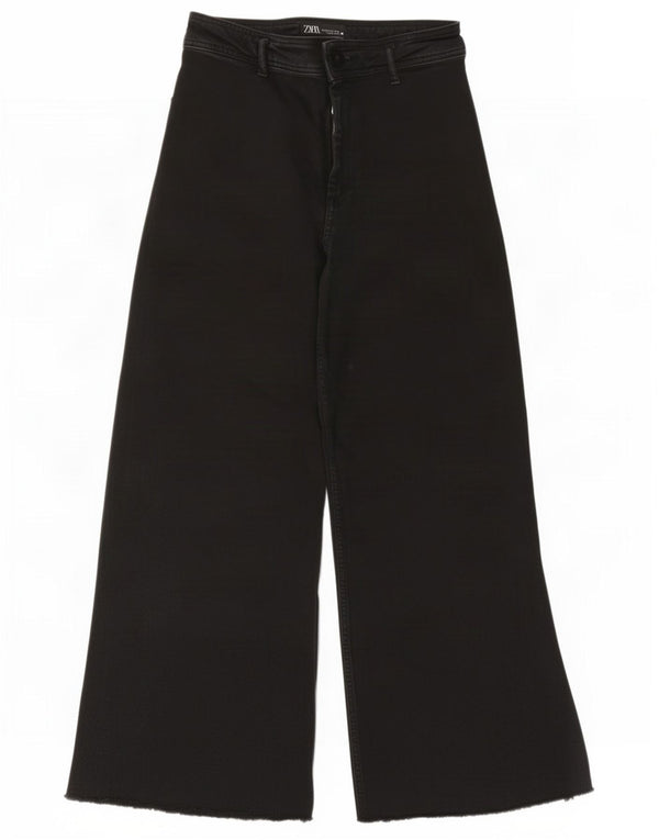 Zara Womens The Marine Jeans med høj talje og brede ben EU 38 Small W28 L27 Sort
