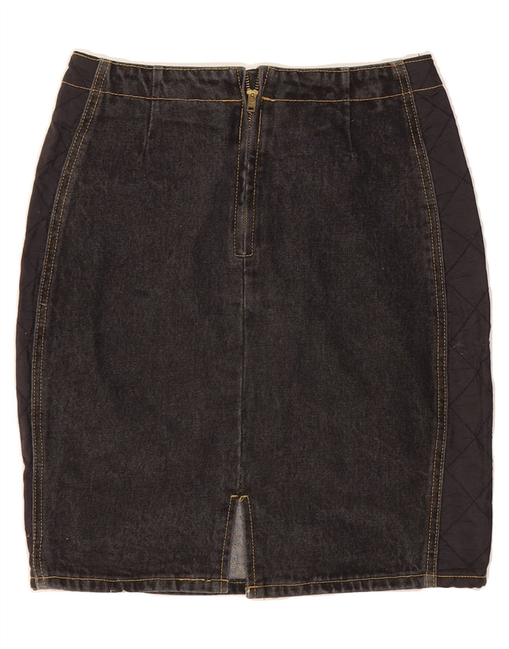 VINTAGE Womens Denim Skirt UK 12 Medium W28  Black Cotton Vintage Vintage and Second-Hand Vintage from Messina Hembry 