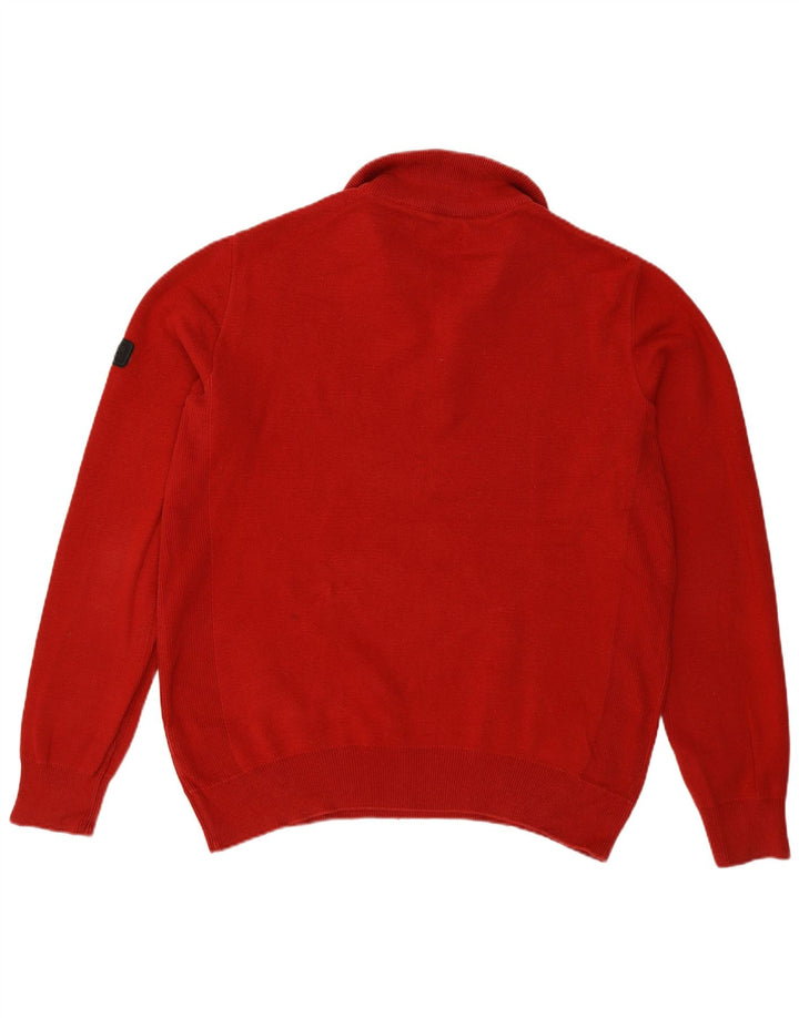 Barbour Herre Zip Neck Jumper Sweater Stor Bourgogne Bomuld