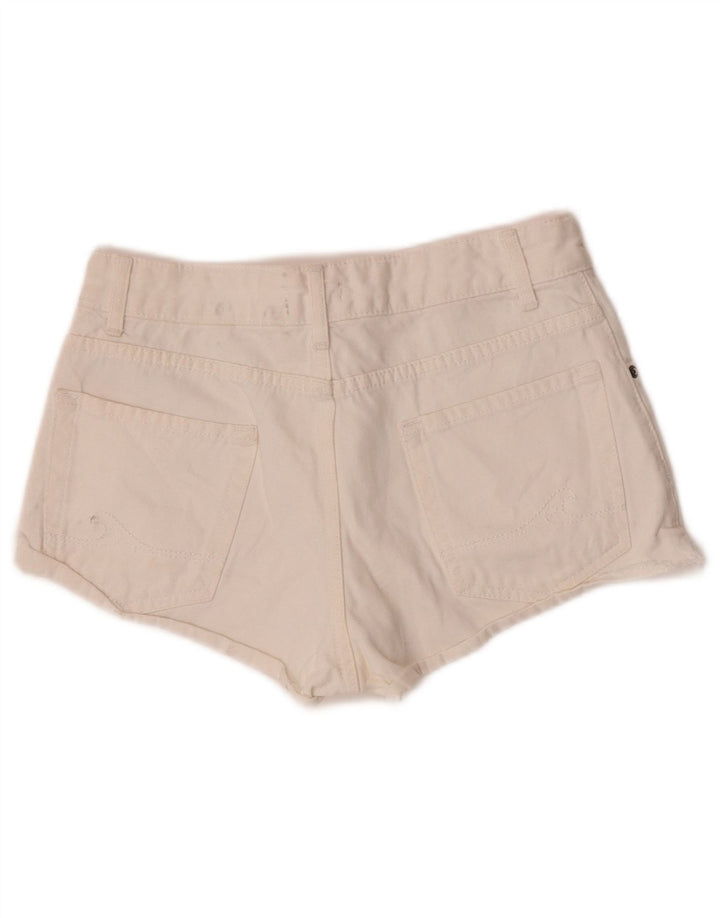 Roxy Dame Denim Hot Pants Små W26 Hvid Bomuld