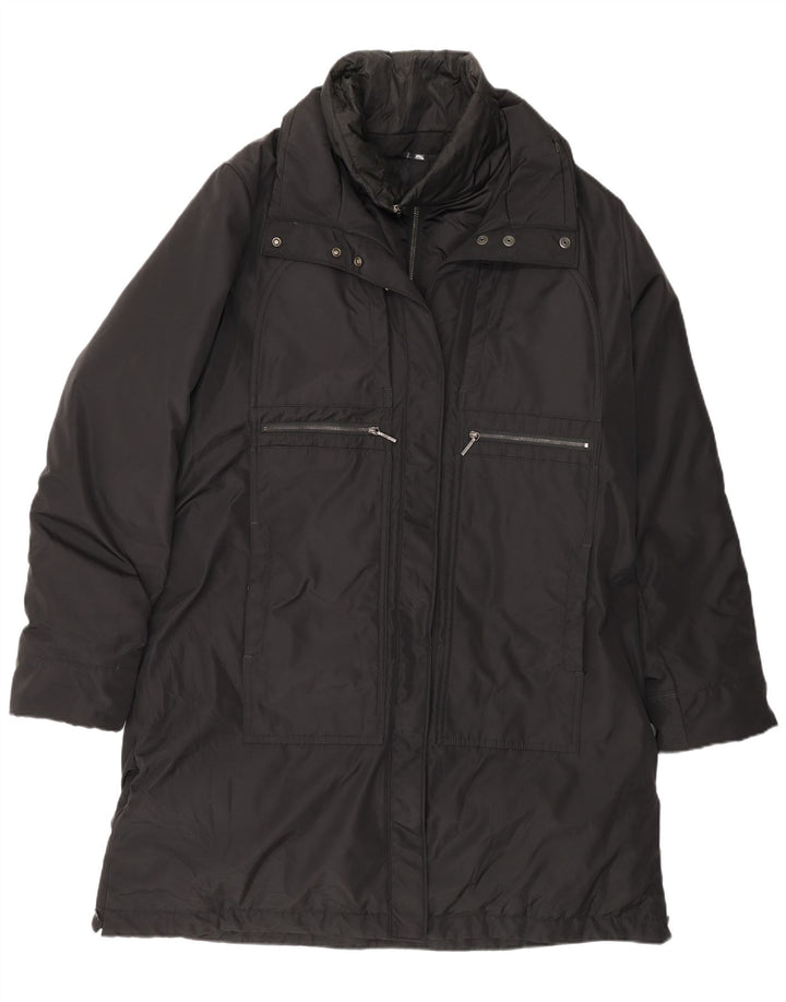 Postkort Dame polstret frakke UK 18 XL sort polyester vinter