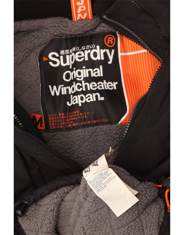 SUPERDRY vindjakke til kvinder med hætte vindjakke UK 14 Medium Sort