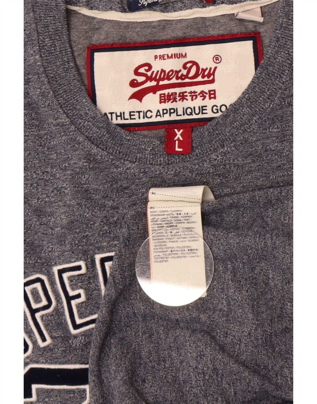 Superdry Herre grafisk T-shirt Top XL Grå Bomuld