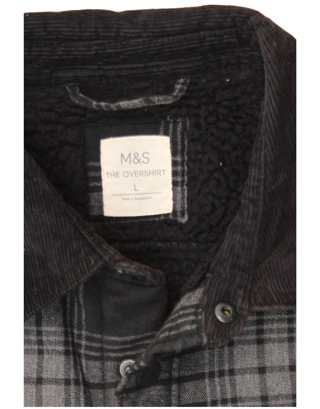 Marks & Spencer Herre Lumberjack Flanelskjorte Stor grå ternet bomuld