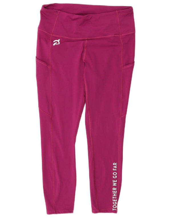 Lululemon Dame Grafiske Leggings UK 10 Small Pink Nylon
