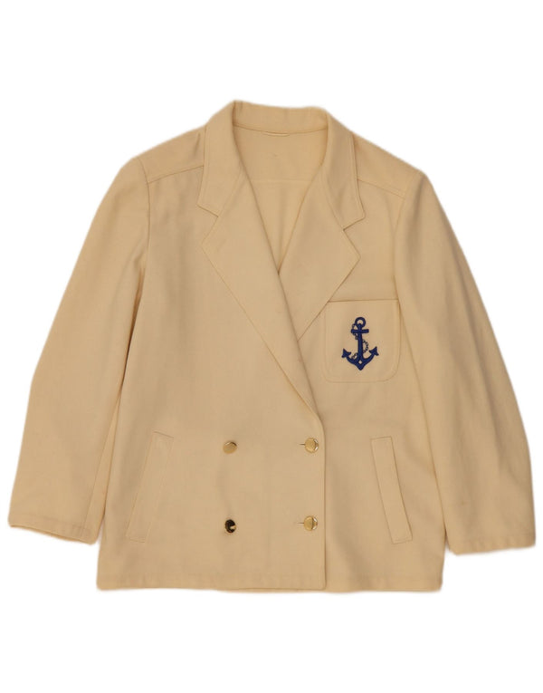 Marella Womens Double Breasted Blazer Jacket UK 14 Large Beige