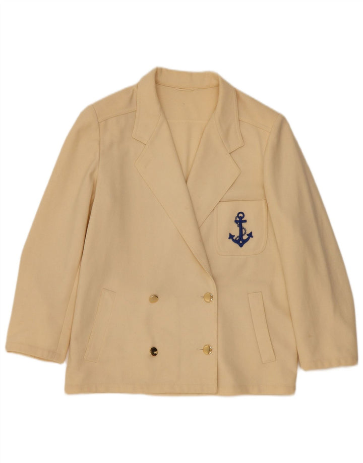 Marella Dame Dobbeltradet Blazer Jacket UK 14 Large Beige