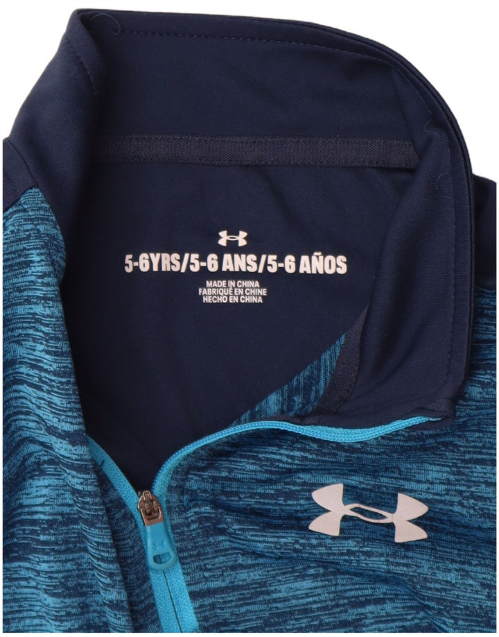Under Armour Boys Pullover Træningsdragt Top 5-6 år Navy Blue Colourblock