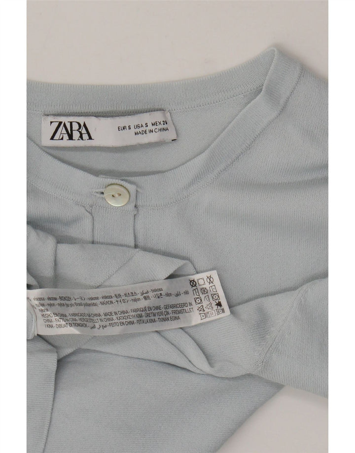 Zara Dametop Langærmet UK 8 Small Blue Viscose