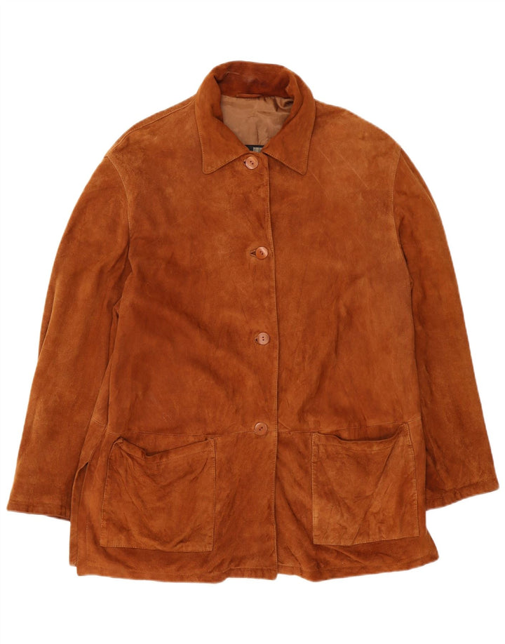 Vintage dame ruskindsjakke IT 46 Stor brunt læder