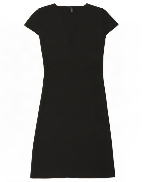 Benetton Dame Kortærmede Jumper Dress UK 8 Small Black
