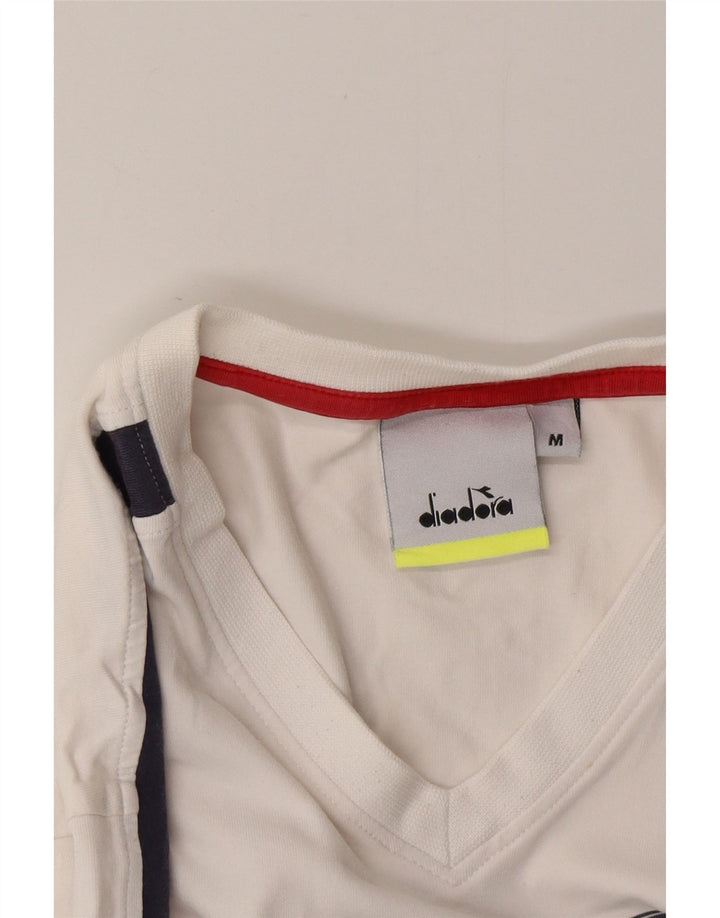 DIADORA Herre grafisk T-shirt Top Medium White Colourblock