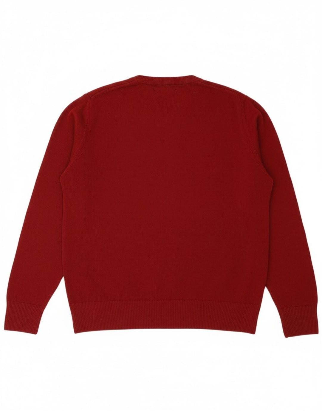 Zara Herre Crew Neck Jumper Sweater Medium Burgundy Uld