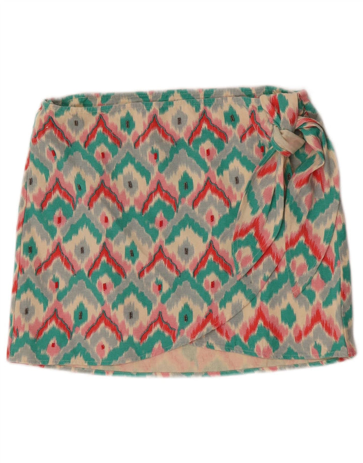 Zara Wrap-nederdel til kvinder Medium W28 Flerfarvet geometrisk bomuld