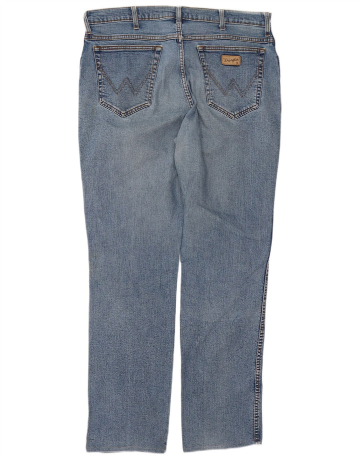 Wrangler Herre Texas Straight Jeans W38 L34 Blå Bomuld