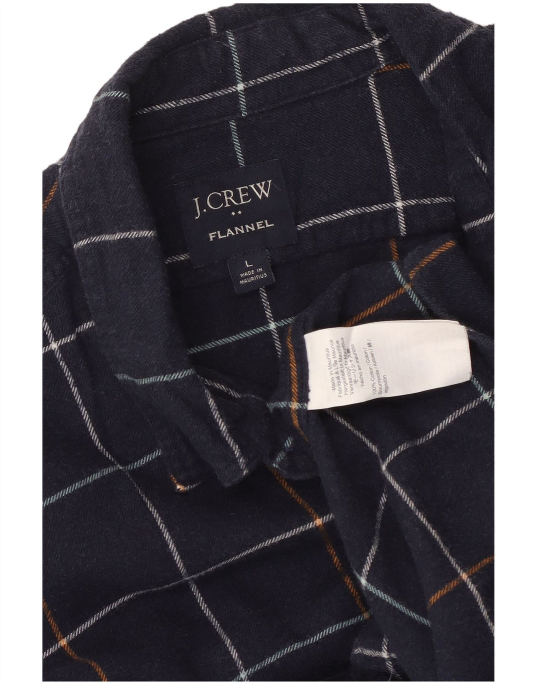 J. Crew Flannelskjorte til mænd Stor marineblå ternet bomuld