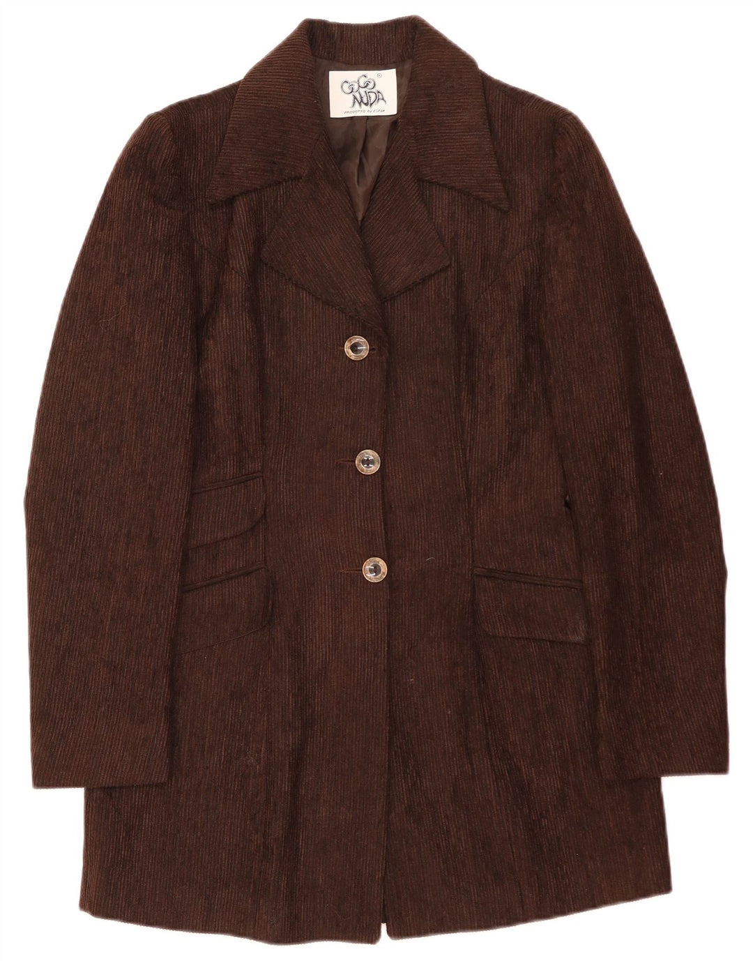 Coconuda Womens Longline Corduroy 3-knaps blazerjakke UK 10 Small Brown