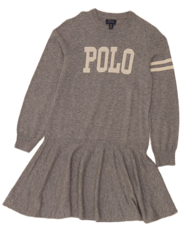 Polo Ralph Lauren Piger Grafisk Jumper Kjole 15-16 år XL Grå