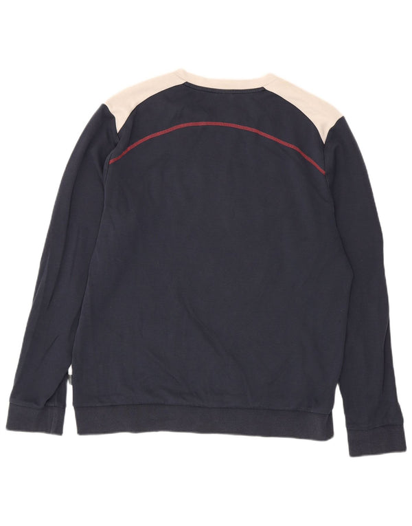 Hugo Boss Graphic Sweatshirt Jumper UK 18 XL Navy Blue Colourblock
