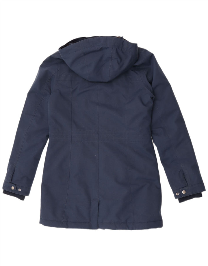 O'Neill Dame Hooded Windbreaker Coat UK 10 Small Navy Blue Polyester