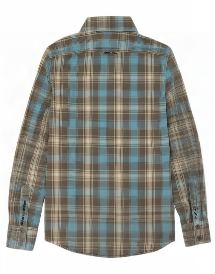 Superdry herreskjorte mellemblå plaid bomuld