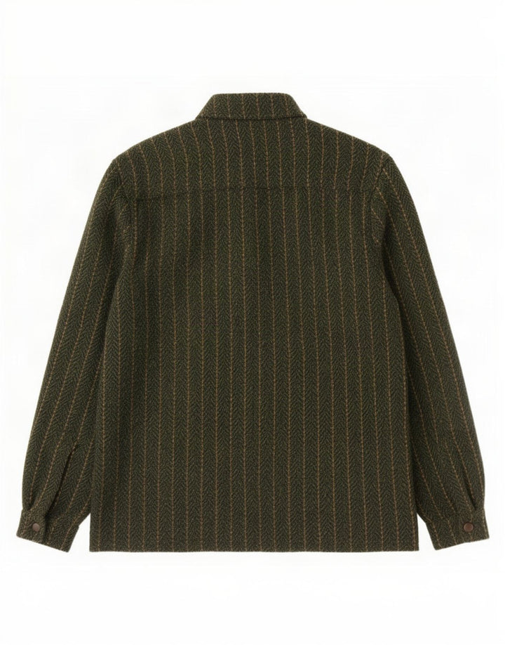 Scout Herre Overshirt Skjorte Medium Grøn Stribet Polyester
