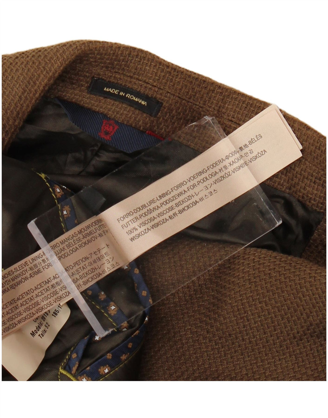 MASSIMO DUTTI Herre 2-knaps blazerjakke UK 38 Medium Brown Viscose