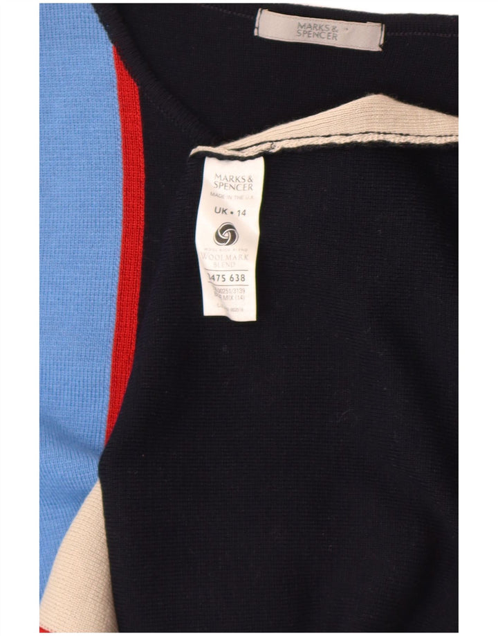 Marks & Spencer Dame Boat Neck Jumper Sweater UK 14 Medium Black