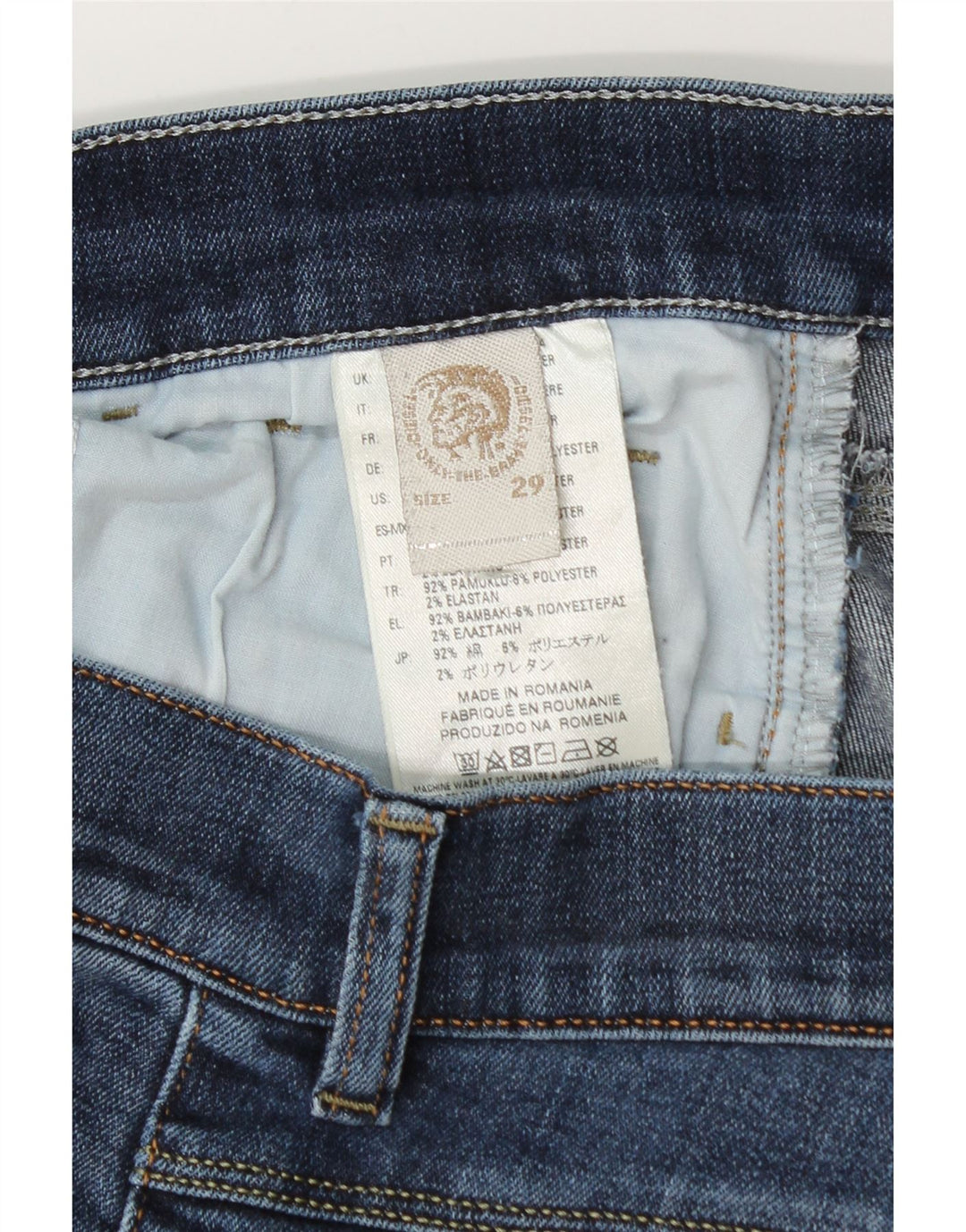 Diesel Dame Slim Jeans W29 L29 Blå Bomuld
