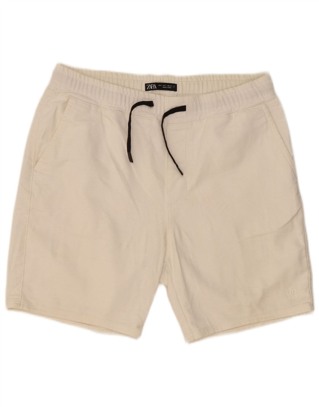 Zara Herre Sportshorts Large Off White Bomuld