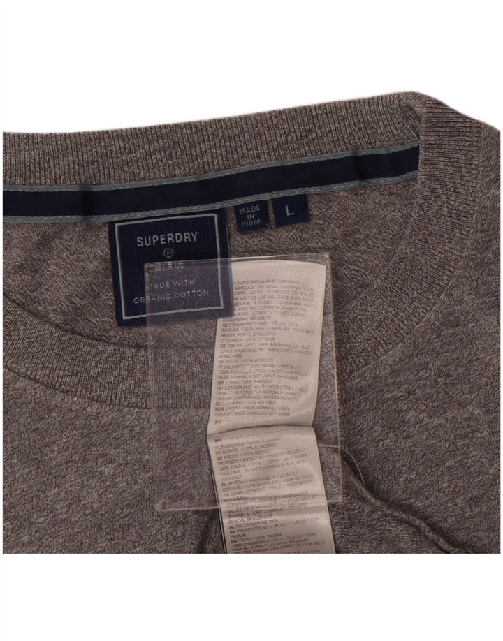 Superdry T-shirt top til kvinder DK 16 Stor grå flækket bomuld