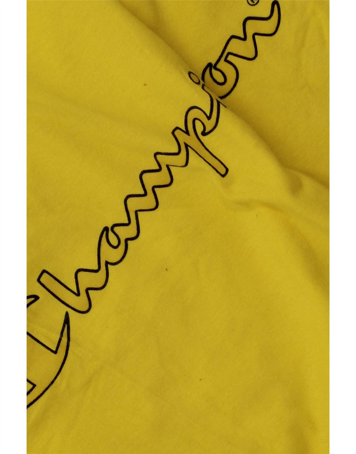 Champion Herre Grafisk T-Shirt Top Medium Gul