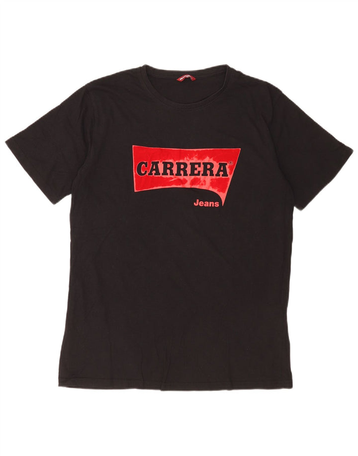Carrera Herre grafisk T-shirt Top Stor sort bomuld