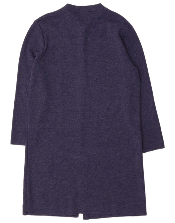 Marks & Spencer Dame Longline Cardigan Sweater UK 16 Large Navy Blue Wool