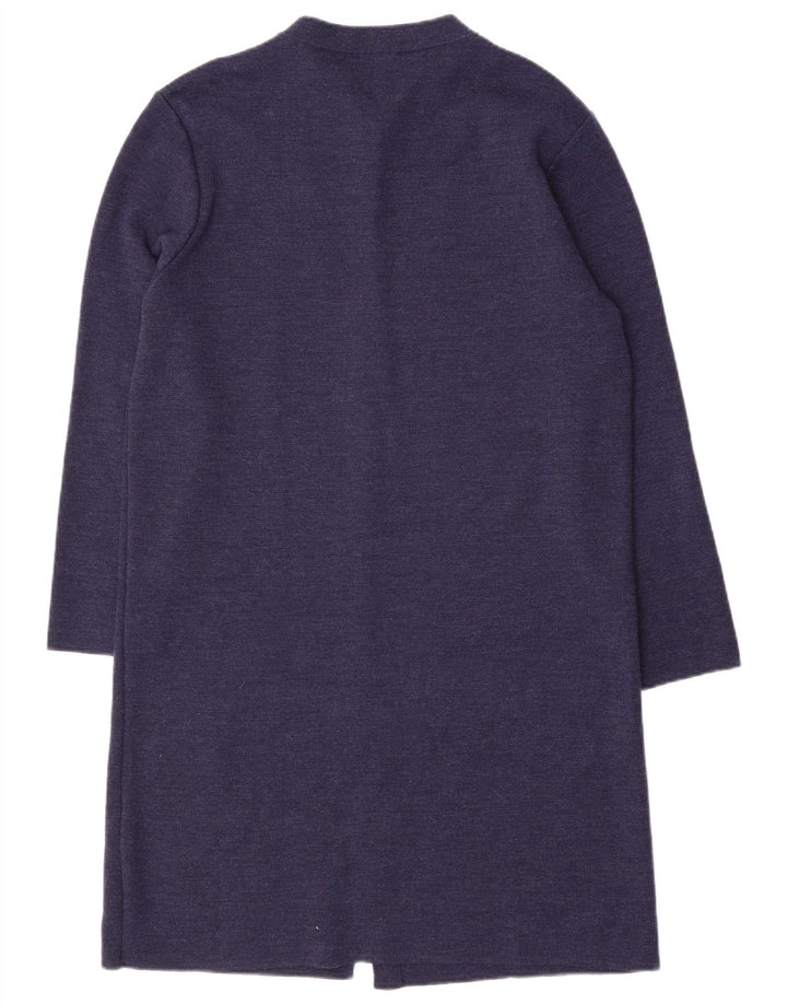 Marks & Spencer Dame Longline Cardigan Sweater UK 16 Large Navy Blue Wool
