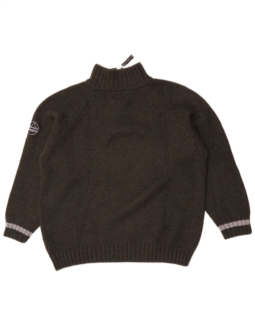 Murphy & Nye Herre Zip Neck Jumper Sweater Medium Grøn stribet