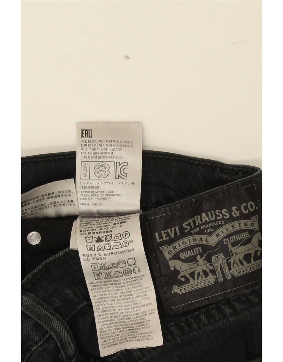 Levi's Slim Jeans til mænd W34 L30 sort bomuld