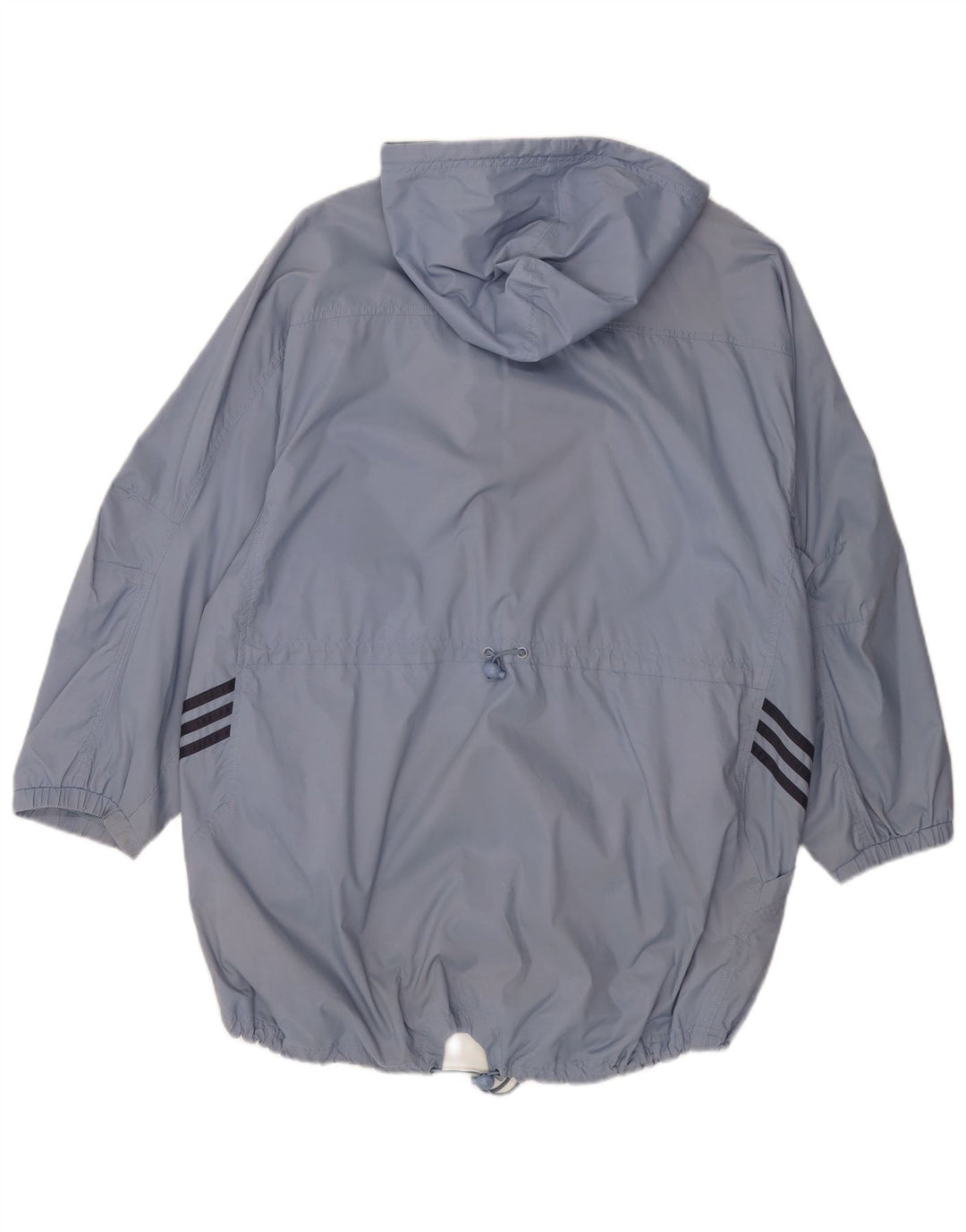 ADIDAS Oversized regnfrakke med hætte til kvinder UK 12 Medium Blue Polyamide