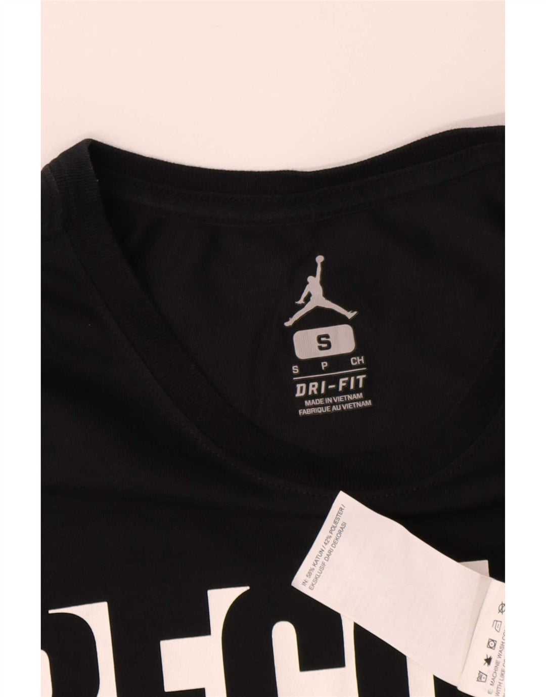 Jordan Herre Dri Fit grafisk T-shirt top lille sort bomuld