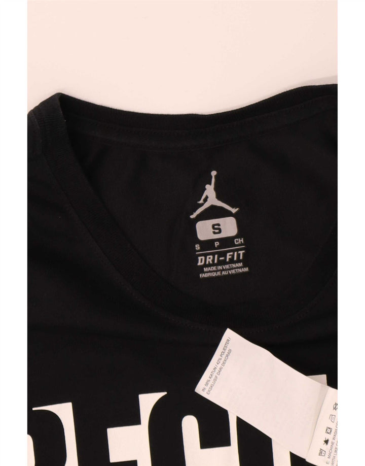 Jordan Herre Dri Fit grafisk T-shirt top lille sort bomuld