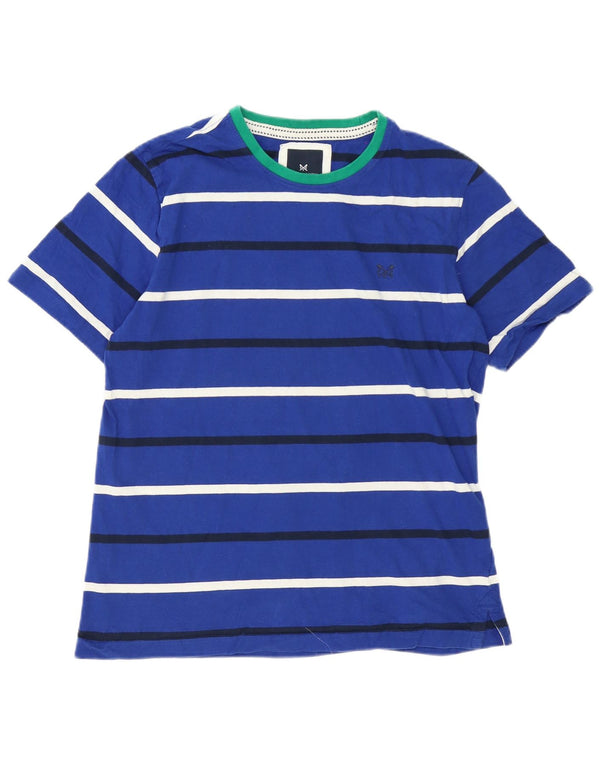 Crew Clothing Dame T-Shirt Top UK 14 Stor Blå Stribet Bomuld