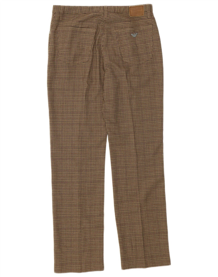 Armani Lige Casual Bukser til kvinder W31 L30 Grøn Houndstooth Polyester