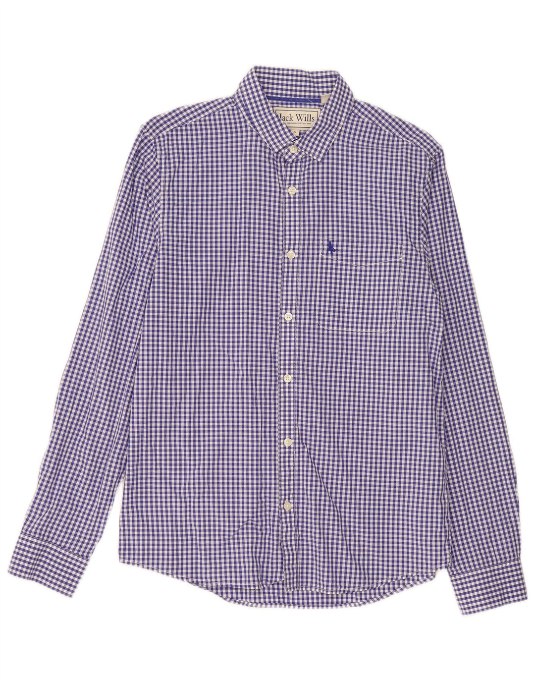 Jack Wills Herre Classic Fit skjorte lille blå Gingham bomuld